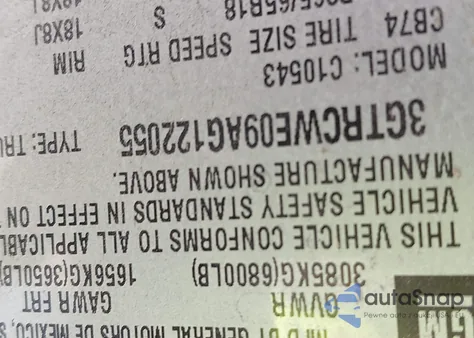 2010 GMC Sierra 1500 Slt z USA, uszkodzony, nr VIN 3GTRCWE09AG122055